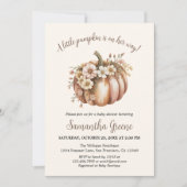 Uitnodigingen voor een 'A Little Pumpkin' baby sho (Voorkant)