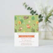 Uitnodigingen voor een baby shower met een bosdier (Staand voorkant)