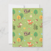 Uitnodigingen voor een baby shower met een bosdier (Achterkant)