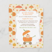 Uitnodigingen voor een babyborrel met pompoenkarre (Voorkant / Achterkant)