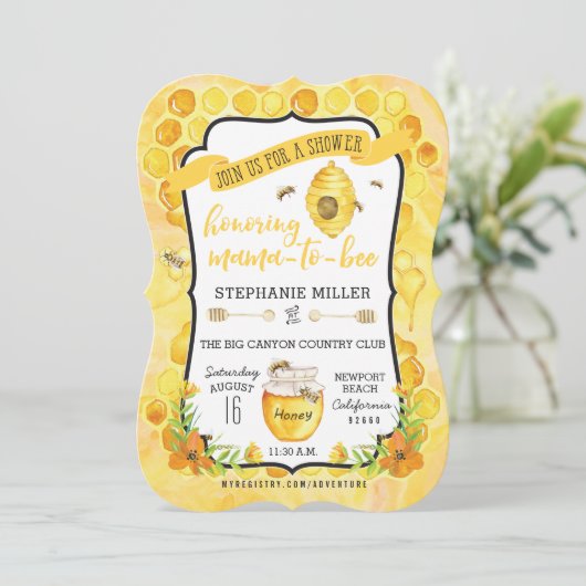 Uitnodigingen voor een babyshower bij (Staand voorkant)