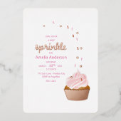 Uitnodigingen voor een babyshower met Cupcake Spri (Voorkant)