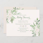 Uitnodigingen voor een babyshower met een delicate (Voorkant / Achterkant)