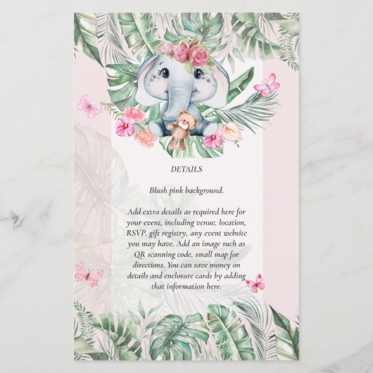 Uitnodigingen voor een babyshower voor malse babyo (Achterkant)