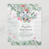 Uitnodigingen voor een babyshower voor schattige b (Voorkant / Achterkant)