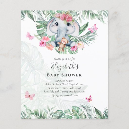 Uitnodigingen voor een babyshower voor schattige b flyer (Voorkant)