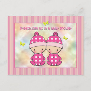Uitnodigingen voor een babyshower voor tweelingmei