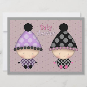 Uitnodigingen voor een babyshower voor tweelingmei