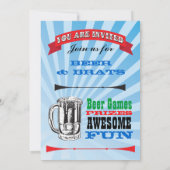 Uitnodigingen voor een Beer Bash-verjaardagsfeestj (Achterkant)