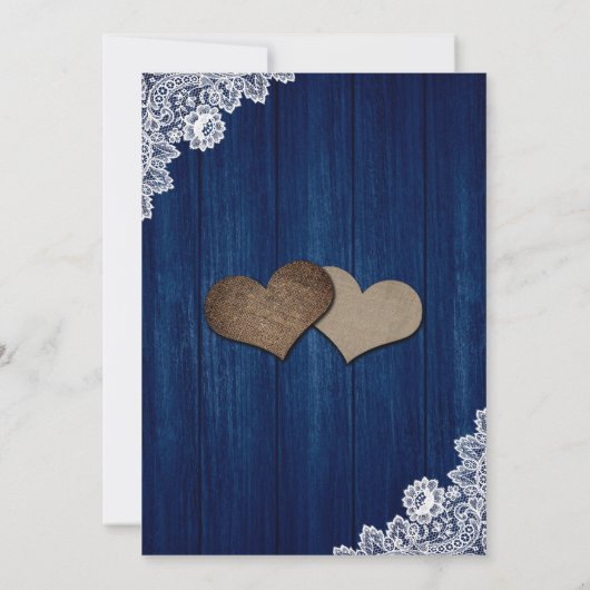 Uitnodigingen voor een bijtende marineblauw en zon (Achterkant)