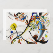 Uitnodigingen voor een blauw segment van Kandinsky (Voorkant / Achterkant)