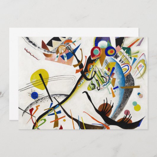 Uitnodigingen voor een blauw segment van Kandinsky (Voorkant / Achterkant)