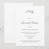 Uitnodigingen voor een diner met grijze tak-repeti (Voorkant / Achterkant)