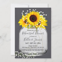 Uitnodigingen voor een diner met zonnebloem voor d