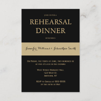 Uitnodigingen voor een diner met zwarte & goudmode