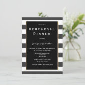 Uitnodigingen voor een diner met zwarte stripe (Staand voorkant)