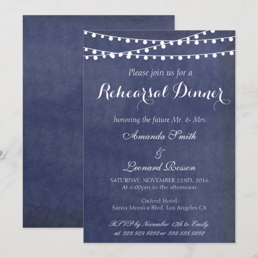 Uitnodigingen voor een diner voor een kalligrafie- (Voorkant / Achterkant)