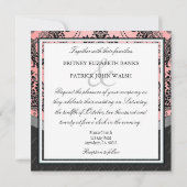 Uitnodigingen voor een donkere en roze bruiloft (Achterkant)