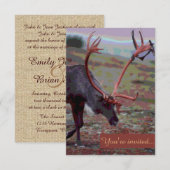 Uitnodigingen voor een echt aanpasbaar elandhuweli (Voorkant / Achterkant)