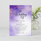 Uitnodigingen voor een gelede tyrische paarse brui (Staand voorkant)