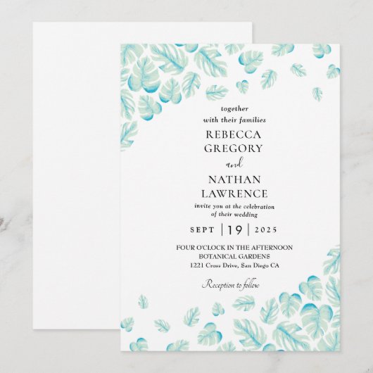 Uitnodigingen voor een geplande herfstbruiloft (Voorkant / Achterkant)