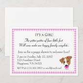 Uitnodigingen voor een Girl Puppy Shower (Voorkant / Achterkant)