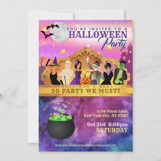Uitnodigingen voor een Hallowen-feestje (Voorkant)