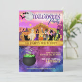 Uitnodigingen voor een Hallowen-feestje (Staand voorkant)