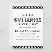 Uitnodigingen voor een kleine Butterfly Baby Showe (Voorkant)
