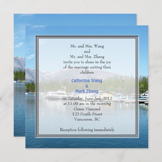 Uitnodigingen voor een landschapsfotobruiloft. Gra (Voorkant / Achterkant)