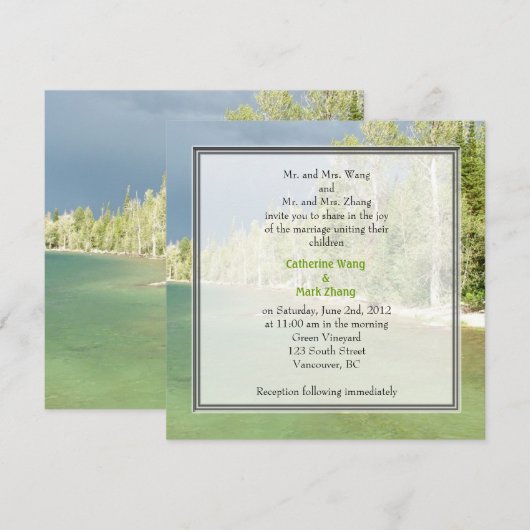 Uitnodigingen voor een landschapsfotobruiloft. Gra (Voorkant / Achterkant)