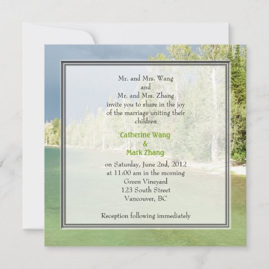 Uitnodigingen voor een landschapsfotobruiloft. Gra (Voorkant)