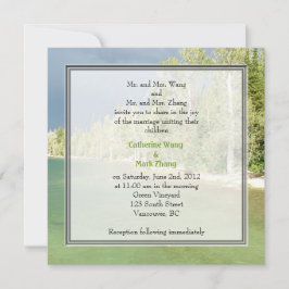 Uitnodigingen voor een landschapsfotobruiloft. Gra