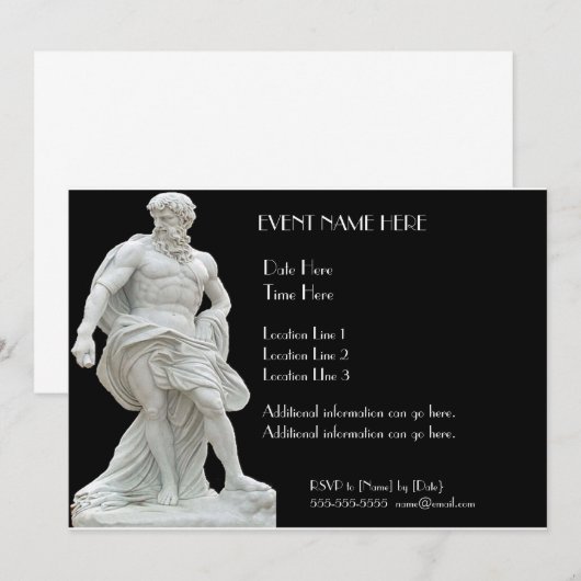 Uitnodigingen voor een mannelijk beeld (Voorkant / Achterkant)