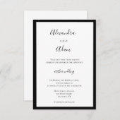 Uitnodigingen voor een marinesolfblauwe lijst brui (Voorkant / Achterkant)