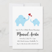 Uitnodigingen voor een moderne oerwoud olifant bab (Voorkant)