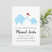 Uitnodigingen voor een moderne oerwoud olifant bab (Staand voorkant)