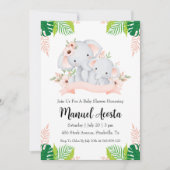 Uitnodigingen voor een moderne oerwoud olifant bab (Voorkant)