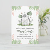 Uitnodigingen voor een moderne oerwoud olifant bab (Staand voorkant)