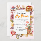Uitnodigingen voor een moederdag brunch met wilde  (Voorkant / Achterkant)