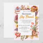 Uitnodigingen voor een moederdagbrunch met wilde b (Voorkant / Achterkant)