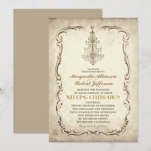 uitnodigingen voor een oude kroonkandelaar (Voorkant / Achterkant)