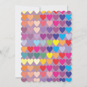 Uitnodigingen voor een paarse hartenregenboogbruil
