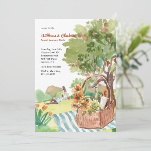 Uitnodigingen voor een picknick (Staand voorkant)