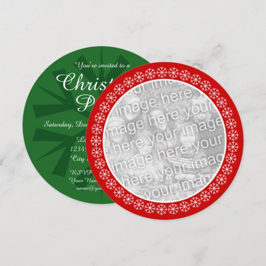 Uitnodigingen voor een rond kerstfeest | Voeg je f (Voorkant / Achterkant)