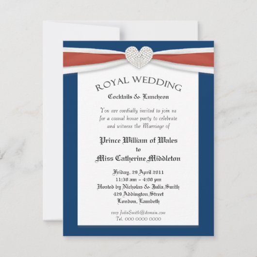 Uitnodigingen voor een royal wedding kijkfeest thu (Voorkant)