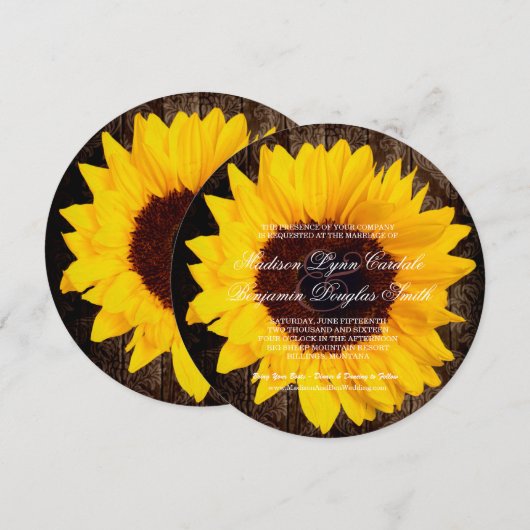 Uitnodigingen voor een Rustige landelijke zonneblo (Voorkant / Achterkant)