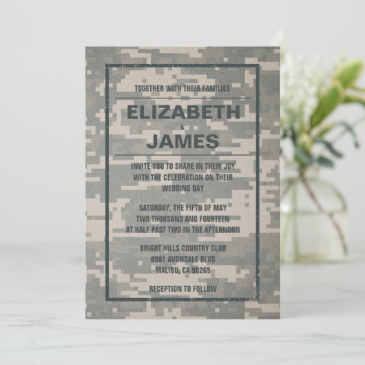 Uitnodigingen voor een  Rustische bruiloft (Staand voorkant)