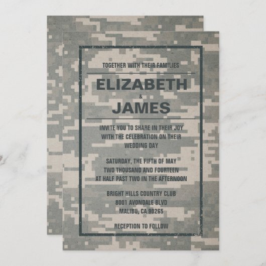 Uitnodigingen voor een  Rustische bruiloft (Voorkant / Achterkant)