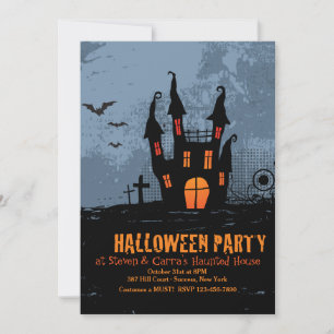 Uitnodigingen voor een spookhuis Halloweenfeest